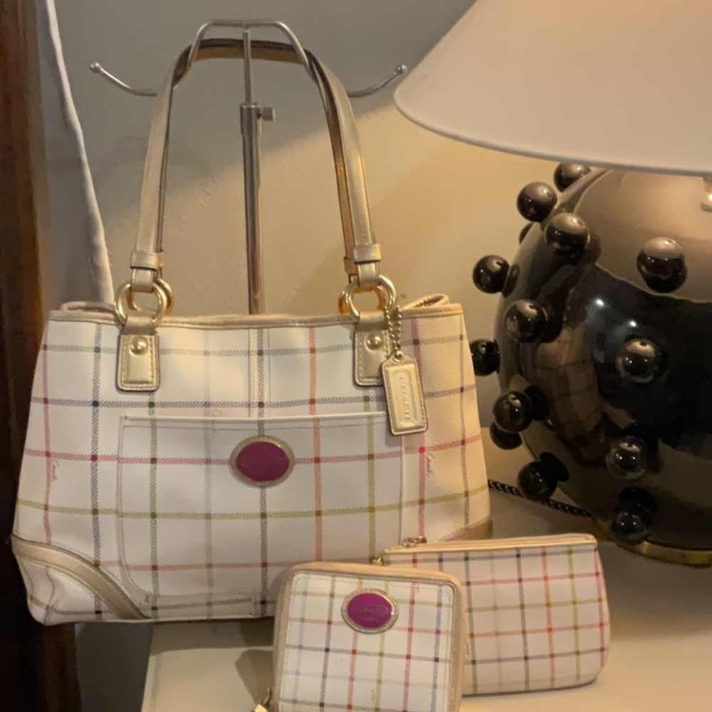 COACH PEYTON HERITAGE MATCHING  HANDBAG SET